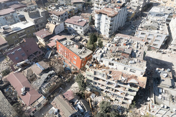 Antakya, Hatay, Turkey- February 7th, 2023: Earthquake destroyed firsth anatolian mosque Habibi Neccar. Turkey earthquake, kahramanmaras, gaziantep, adana, Hatay, adiyaman February 2023