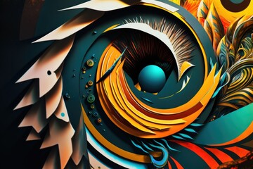 Fototapeta premium colorful abstract background and spiral art design, generative ai, generative, ai