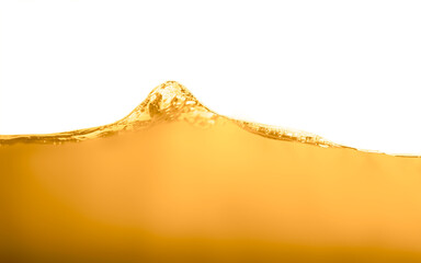 vegetable golden oil splash and oil bubbles  isolated on white background. 