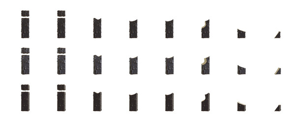 Milk Chocolate with Almonds and Vanilla Ice Cream Bars i-shaped, 3D rendering