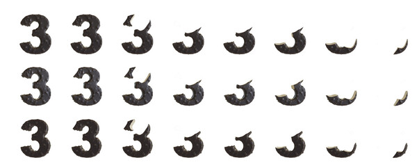 Milk Chocolate with Almonds and Vanilla Ice Cream Bars 3-shaped, 3D rendering