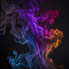 Abstract colorful smoke flowing and growing.Generative AI