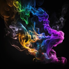 Abstract colorful smoke flowing and growing.Generative AI