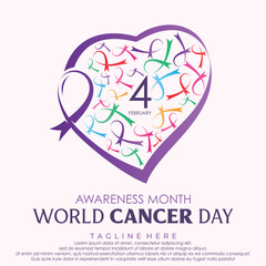 Template Of World Cancer Day element concept design