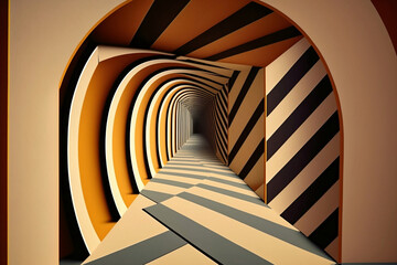 abstract architectural tunnel background