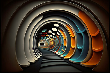 3D abstract tunnel background