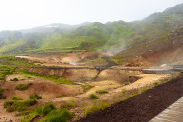 Hot Geothermal Active Area in Iceland