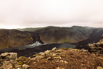Dried up volcanic valley in Iceland