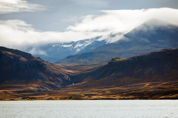 Scenic view from a gas station in Iceland