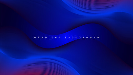 Deep blue abstract background with gradient and wavy style
