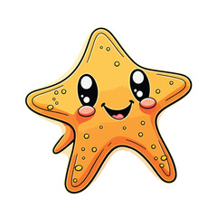 cute starfish cartoon style