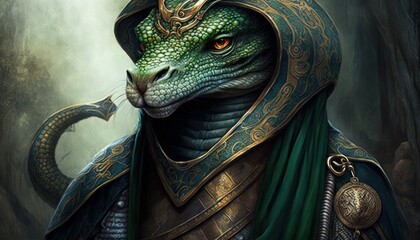 Obraz premium Beautiful Saint Patrick's Day Parade Celebrating Cute Creatures and Nature: Animal King Cobra Epic High Fantasy in Festive Green Attire Celebration of Irish Culture and Happiness (generative AI)