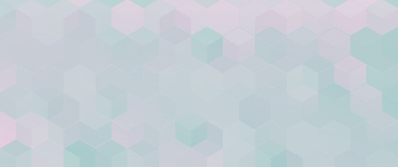 Abstract pink and blue pastel hexagon color background. Digital, futuristic, technology concept background. Vector illustration