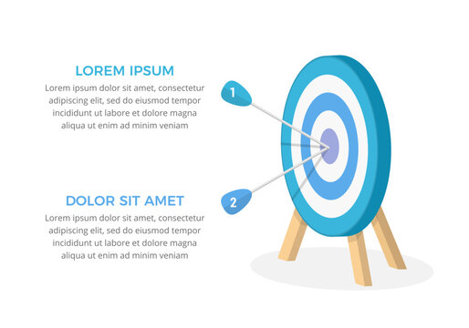 Target With Two Arrows, Two Steps Or Options Infographics