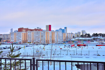 A fragment of the urban landscape on a winter day