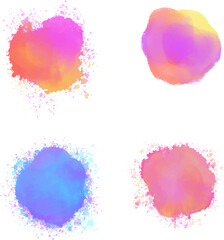 set of watercolor splashes
