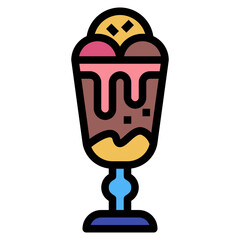 ice cream filled outline icon style