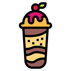 ice cream filled outline icon style