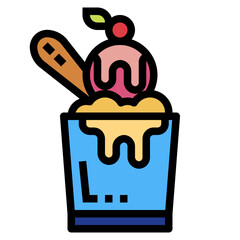 ice cream filled outline icon style