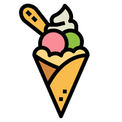 ice cream filled outline icon style
