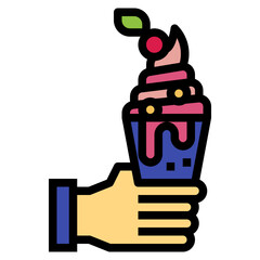 ice cream filled outline icon style