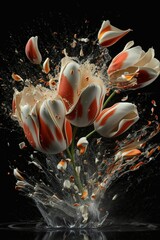 Tulips explode with petals