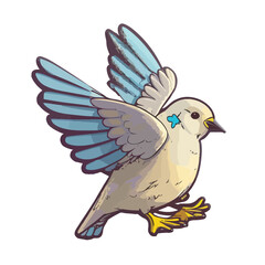 cute dove cartoon style
