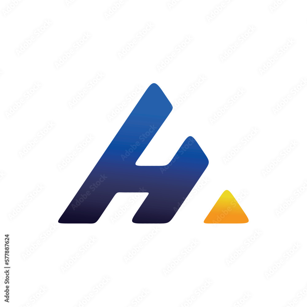 Poster modern h letter color gradation logo design