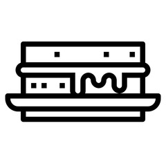 Ice Cream Sandwich line icon style