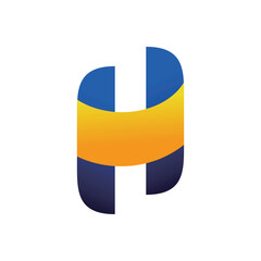 Modern H letter color gradation logo design