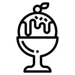 ice cream line icon style