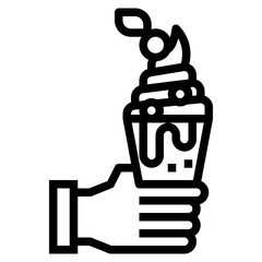 ice cream line icon style