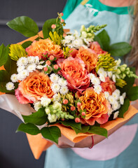 nice flowers in the hands