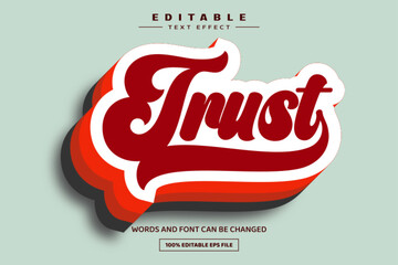 Trust 3D editable text effect template