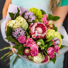 nice flowers in the hands