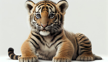 baby tiger, safari - obrazy, fototapety, plakaty