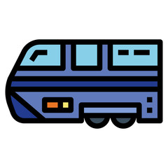 trains filled outline icon style