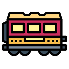 trains filled outline icon style