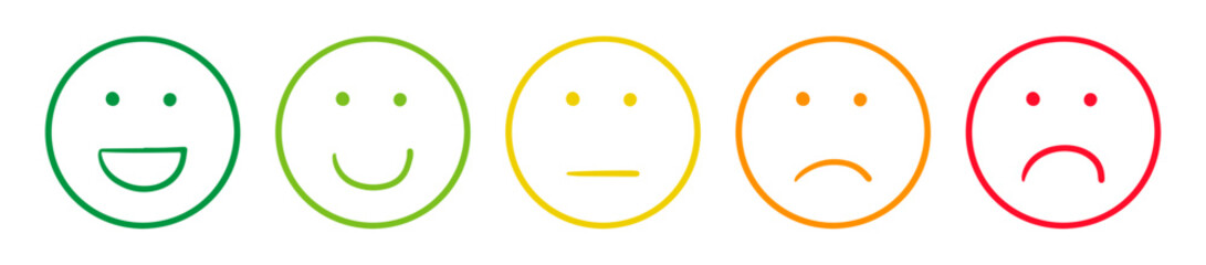 Emoji face good and bad mood icons design collection. expression symbol.