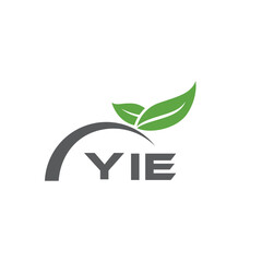 YIE letter nature logo design on white background. YIE creative initials letter leaf logo concept. YIE letter design.