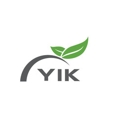 YIK letter nature logo design on white background. YIK creative initials letter leaf logo concept. YIK letter design.