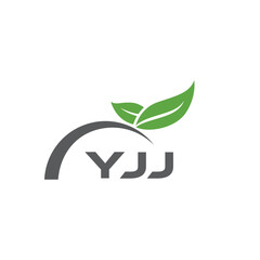 YJJ letter nature logo design on white background. YJJ creative initials letter leaf logo concept. YJJ letter design.