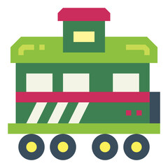 trains flat icon style