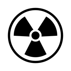 Radiation black icon. Black symbol isolated on white background.