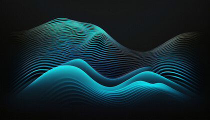 abstract blue wave, Generative AI