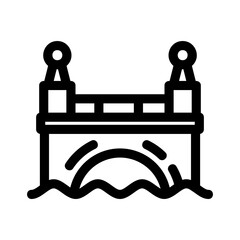 bridge icon or logo isolated sign symbol vector illustration - high-quality black style vector icons
