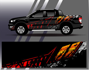 Car wrap design vector. Graphic abstract stripe racing background kit designs for wrap vehicle  race car  rally  adventure and livery