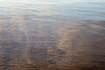 Calm lake surface with sky reflection