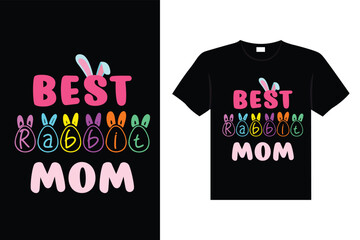 Easter day typography egg lettering t-shirt design holiday greeting cute bunny vector art