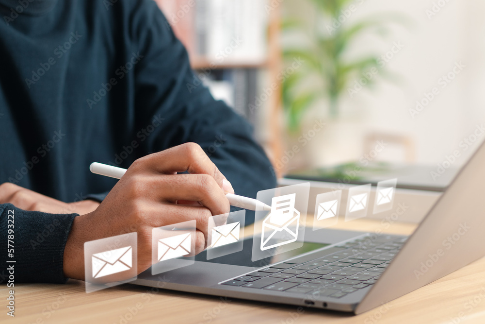 Poster symbol marketing or newsletter concept, diagram. send bulk documents via email. direct selling proje